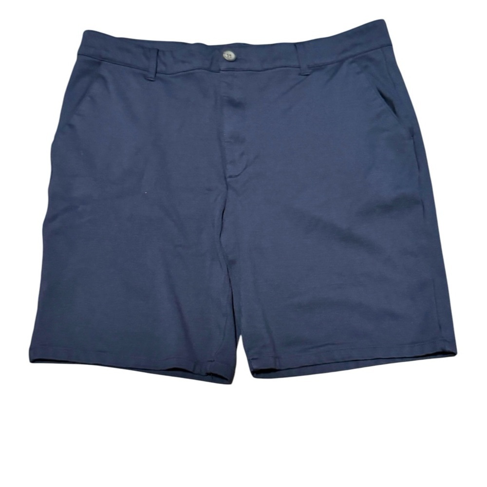 True Classic Navy Flat Front Men's Shorts, Longer Inseam